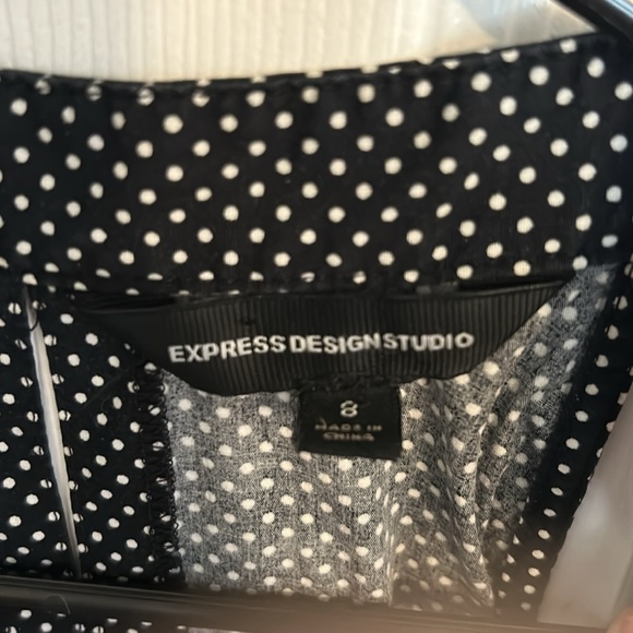 Sleeveless Express Polka Dot Dress w Ruffles  (size 8) - Picture 2 of 6